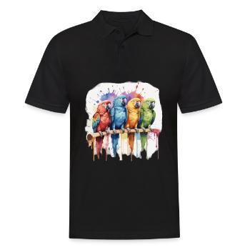 Perroquet sur bâtons Cool Coloré - Polo Homme - noir - Devant - Kai (181cm)
