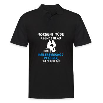 Heilerziehungspfleger Heilerziehungspflegerin - Männer Poloshirt - Schwarz - Vorne - Kai (181cm)