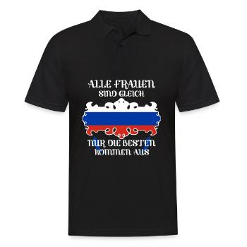 russische Frauen Russin Russkiy Babushka Pyccknn - Männer Poloshirt - Schwarz - Vorne - Kai (181cm)