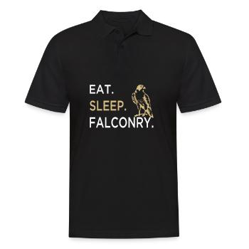 Falknerei Falke Adler Beizjagd Greifvogel Beruf - Männer Poloshirt - Schwarz - Vorne - Kai (181cm)