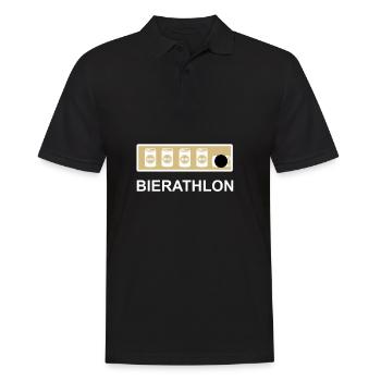 Biathlon Wintersportler Schießsportler Schießstand - Männer Poloshirt - Schwarz - Vorne - Kai (181cm)