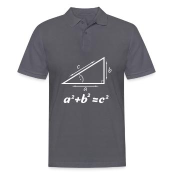 Satz des Pythagoras Geschenk für Mathe Lehrer Nerd - Männer Poloshirt - Anthrazit - Vorne - Nico (186cm)