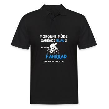 Fahrrad fahrer Fahrradtour Radtour MTB Drahtesel - Männer Poloshirt - Schwarz - Vorne - Kai (181cm)
