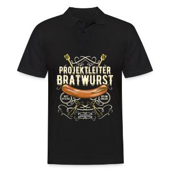 Grillen Design Projektleiter Bratwurst - Männer Poloshirt - Schwarz - Vorne - Kai (181cm)