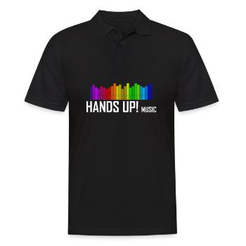 Hands Up Musik Dancecore Techno - Männer Poloshirt - Schwarz - Vorne - Kai (181cm)