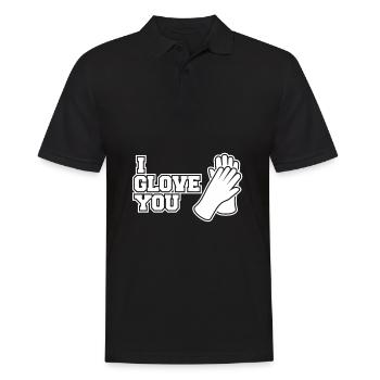 Winter glove saying warm winter vacation - Men's Polo Shirt - black - Front - Kai (181cm)