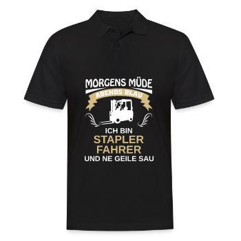 Gabelstaplerfahrer Gabelstapler Staplerfahrer - Männer Poloshirt - Schwarz - Vorne - Kai (181cm)