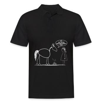 Pferd Pferdeliebhaber Stall Reitstall Koppel Pony - Männer Poloshirt - Schwarz - Vorne - Kai (181cm)