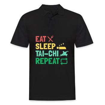 Cadeau drôle de Tai Chi T'ai Chi Ch'uan - Polo Homme - noir - Devant - Kai (181cm)