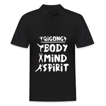 Qigong Qi Gong Tai Chi Thai Chigong Yoga - Männer Poloshirt - Schwarz - Vorne - Kai (181cm)