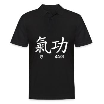 Qigong Qi Gong Tai Chi Thai Chigong Yoga - Männer Poloshirt - Schwarz - Vorne - Kai (181cm)