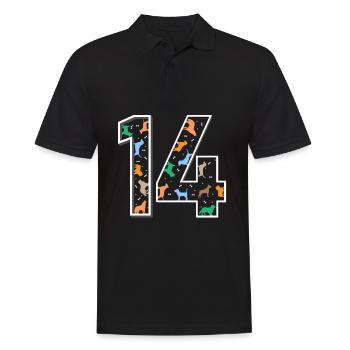 14th birthday dog fourteen year gift - Men's Polo Shirt - black - Front - Kai (181cm)