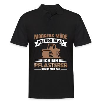 Pflasterer Steinleger Pflästerer Bau Pflastern - Männer Poloshirt - Schwarz - Vorne - Kai (181cm)