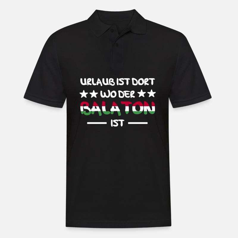 Balaton Plattensee Ungarn Urlaub - Männer Poloshirt - Schwarz