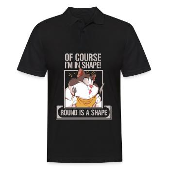 Fette Katze Meme scherzt pummelig komisch - Männer Poloshirt - Schwarz - Vorne - Kai (181cm)
