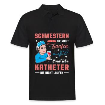 Altenpflegerin Pflegedienst Pflegehelferin Pflege - Männer Poloshirt - Schwarz - Vorne - Kai (181cm)