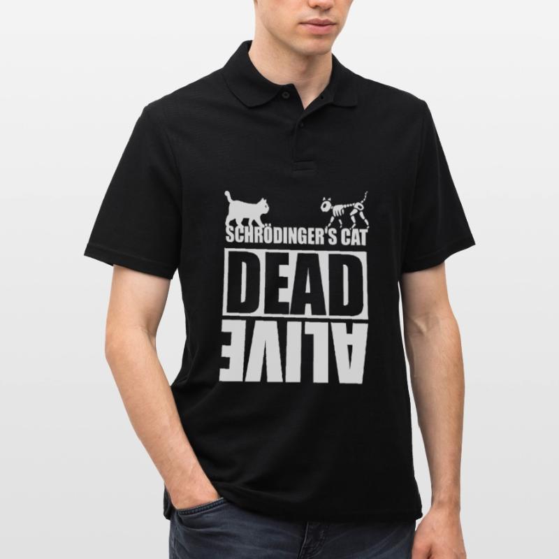 Schrödinger Katze tot oder lebendig Männer Poloshirt