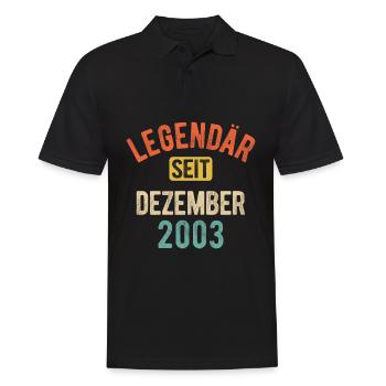 20. Geburtstag Geschenk 20 Jahre Legendär seit Dez - Männer Poloshirt - Schwarz - Vorne - Kai (181cm)