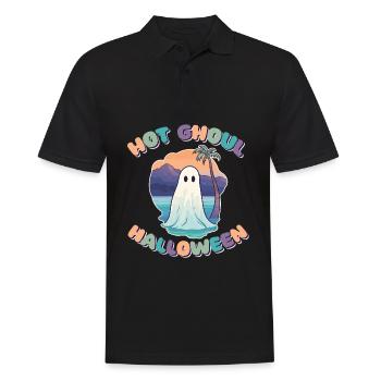 Groovy Ghost Palm Beach Hot Ghoul Halloween - Men's Polo Shirt - black - Front - Kai (181cm)