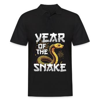 Year of the Wood Snake Chinese New Year 2025 - Männer Poloshirt - Schwarz - Vorne - Kai (181cm)