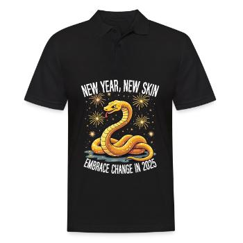 Year of the Wood Snake Chinese New Year 2025 - Männer Poloshirt - Schwarz - Vorne - Kai (181cm)