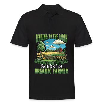 Tending the Earth Organic Farmer Life Farming - Männer Poloshirt - Schwarz - Vorne - Kai (181cm)