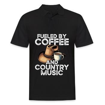 Alimenté par le café et la musique country - Polo Homme - noir - Devant - Kai (181cm)