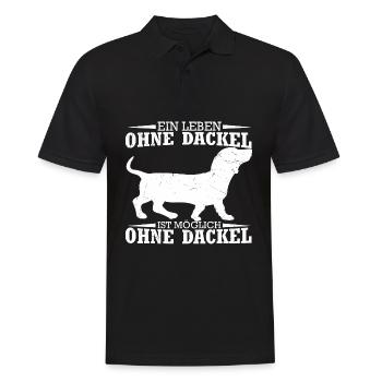 Dackel Dackelhund leben ohne Dackel ist möglich ab - Männer Poloshirt - Schwarz - Vorne - Kai (181cm)