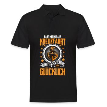 Kreuzfahrt - Urlaub Geschenk Schiff Boot AIDA - Männer Poloshirt - Schwarz - Vorne - Kai (181cm)