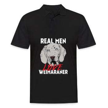 Dogs - Real men love weimaraner - Men's Polo Shirt - black - Front - Kai (181cm)