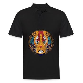 Kunst - Lion Groll - Männer Poloshirt - Schwarz - Vorne - Kai (181cm)