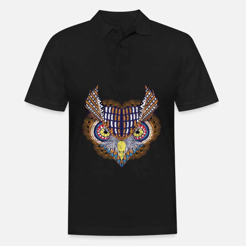 Kunst - Eule - Männer Poloshirt - Schwarz