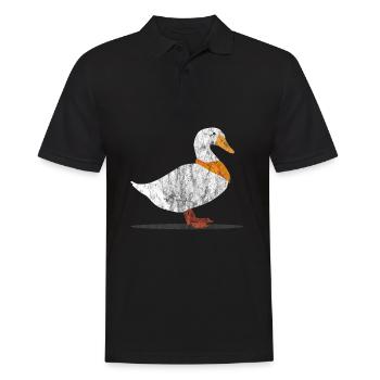 Tiere Ente - Männer Poloshirt - Schwarz - Vorne - Kai (181cm)