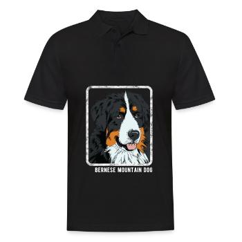 Chiens - Bouvier Bernois - Polo Homme - noir - Devant - Kai (181cm)