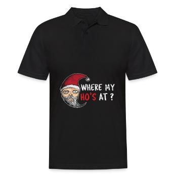 Lune de Noël Père Noël - Polo Homme - noir - Devant - Kai (181cm)