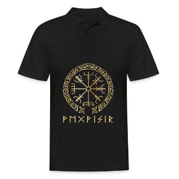 Nordische Rune Wikinger - Männer Poloshirt - Schwarz - Vorne - Kai (181cm)