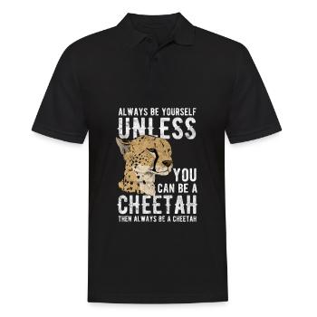 Leopard | Gepard | Savanne | Safari - Männer Poloshirt - Schwarz - Vorne - Kai (181cm)