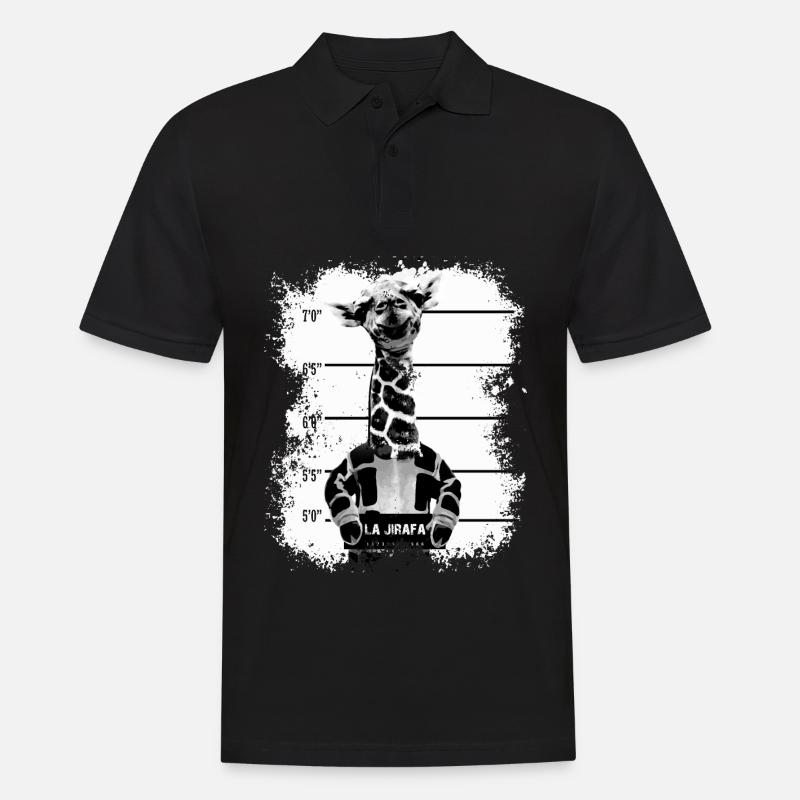 Giraffe - Männer Poloshirt - Schwarz