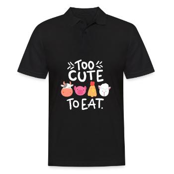Trop mignon pour manger cadeau végétalien végétalien vegan - Polo Homme - noir - Devant - Kai (181cm)