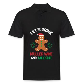 Glühwein Warm Alkohol Geschenk - Männer Poloshirt - Schwarz - Vorne - Kai (181cm)