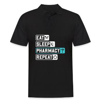 Mangez Sommeil Pharmacie Répétez Chemise Pharmacien - Polo Homme - noir - Devant - Kai (181cm)
