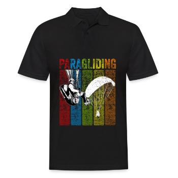 Fallschirm Paragleiter Gleitschirm - Männer Poloshirt - Schwarz - Vorne - Kai (181cm)