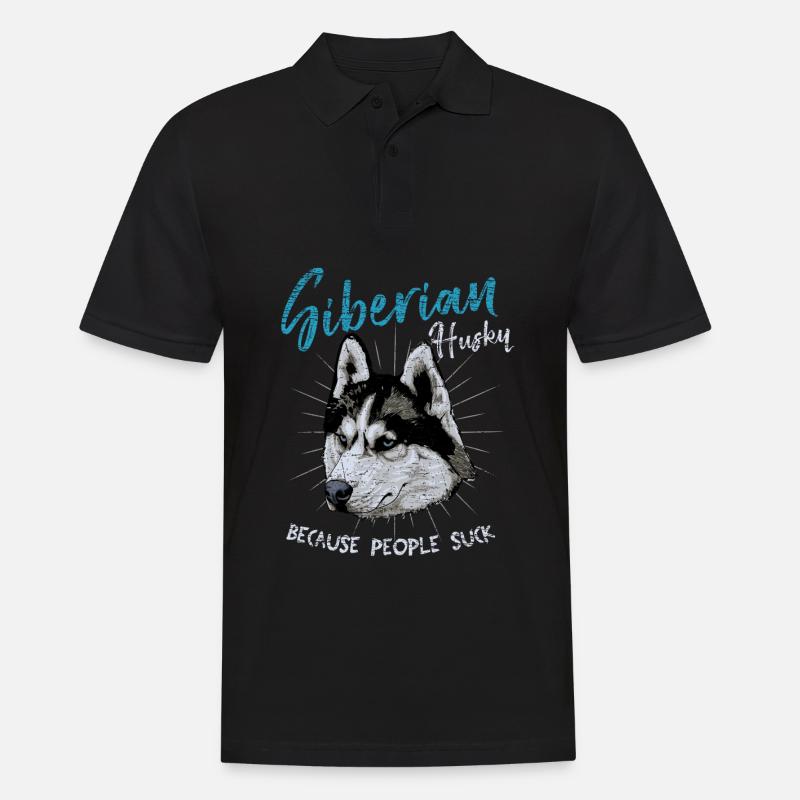 Husky - Männer Poloshirt - Schwarz