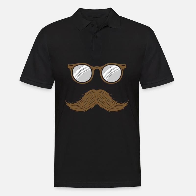 Moustache - Oberlippenbart - Mustache - Männer Poloshirt - Schwarz