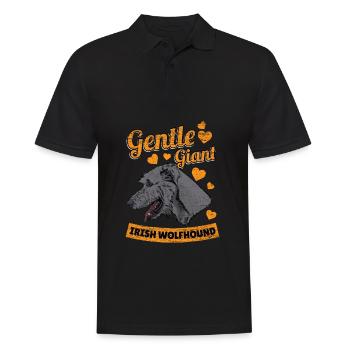 Irischer Wolfshund Herzen - Männer Poloshirt - Schwarz - Vorne - Kai (181cm)