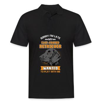 Flat Coated Retriever - Männer Poloshirt - Schwarz - Vorne - Kai (181cm)