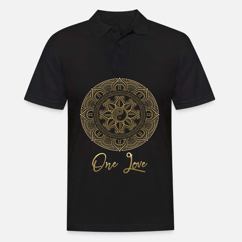 Mandala Eine Liebe - Männer Poloshirt - Schwarz