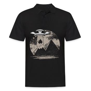 Pyramide Ufo Verschwörungstheorie Gizeh Cheops - Männer Poloshirt - Schwarz - Vorne - Kai (181cm)