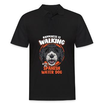 Spanish Water Dog - Männer Poloshirt - Schwarz - Vorne - Kai (181cm)