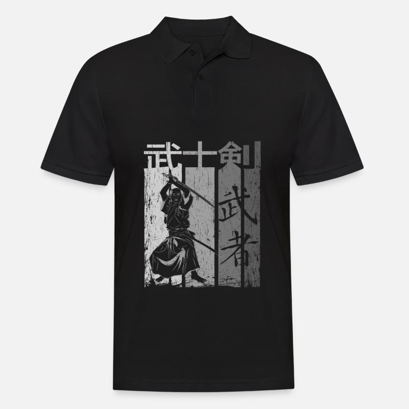 Samurai - Männer Poloshirt - Schwarz